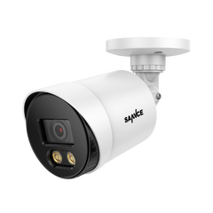 SANNCE Full Color Night Vision 1080P TVI Bullet Wired Security Camera, 2 Warm Lights, IP66 Weatherproof for Indoor Outdoor, 100ft Clear Full Color Night Vision, No Power Supply
