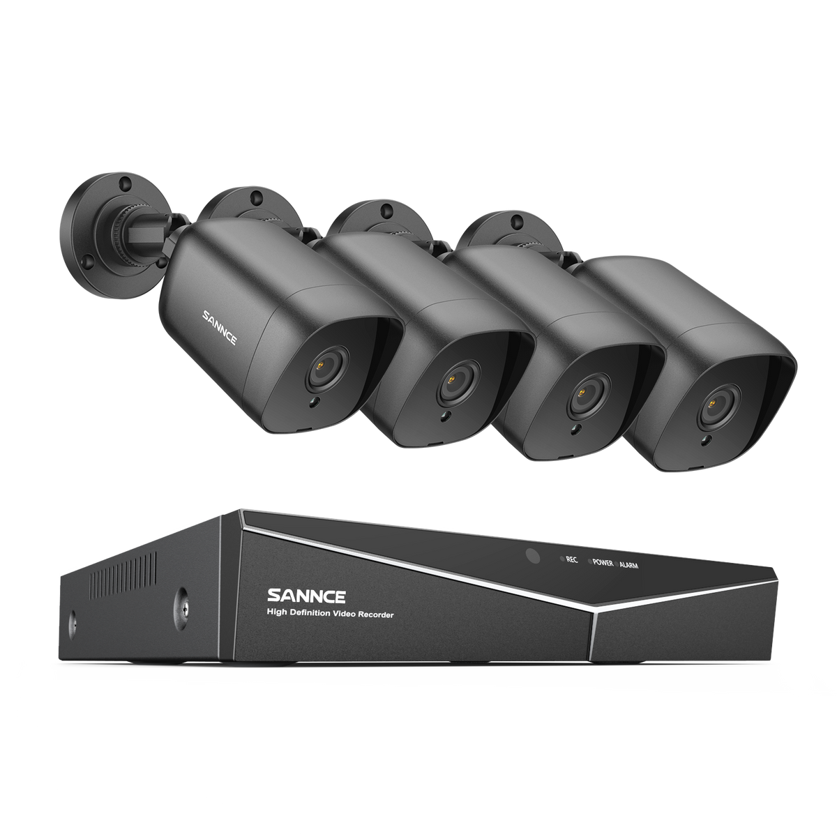 8 Channel 1080P Wired Security Camera System - Hybrid DVR, 4pcs 2MP Bullet Cameras, Outdoor & Indoor, Smart Motion Detection, Remote Access