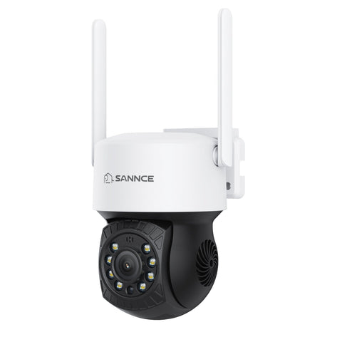 Certified Refurbished, Telecamera di sicurezza dome wireless con inclinazione panoramica da esterno 2K 4MP, visione notturna a colori, audio bidirezionale, rilevamento umano intelligente AI, supporto Alexa/Google Assistant