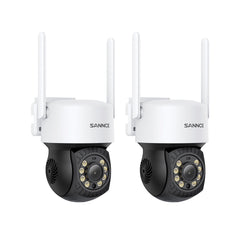 5MP Wireless PT Security Camera, Pan & Tilt, 2Pcs WiFi IP Cameras for SANNCE N48WHE/N98WHE NVR, AI Human Detection, Work with Alexa, 100ft Night Vision, Remote Access & Smart Motion Alerts