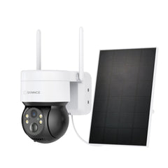 2K 4MP Wireless Pan & Tilt IP Camera, Battery/Solar Powered, Color Night Vision, Two-Way Audio, Compatible with Alexa, PIR Human Detection