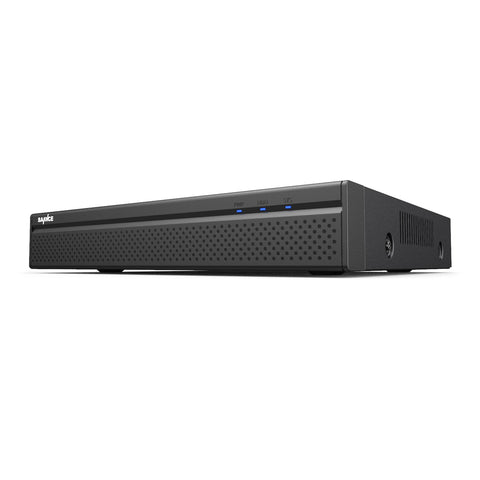 NVR PoE H.265+ 16 Canali 4K, Supporto ONVIF, Registrazione Audio, Rilevamento Umano/Veicoli, Fino a 12TB di Disco Rigido