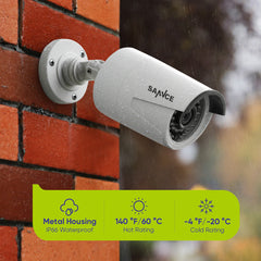 8 Channel 5MP PoE Security Camera System, 6pcs H.265+ Wired Bullet 5MP Outdoor PoE IP Cameras with Audio Recording, 4K 8CH NVR for 24/7 Recording