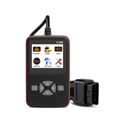 Car Truck OBD2 Scanner Heavy Duty Truck Automotive 2 in 1 DPF Oil Reset CR-HD Fault Diagnostic Code Reader Tool w/ Color Screen